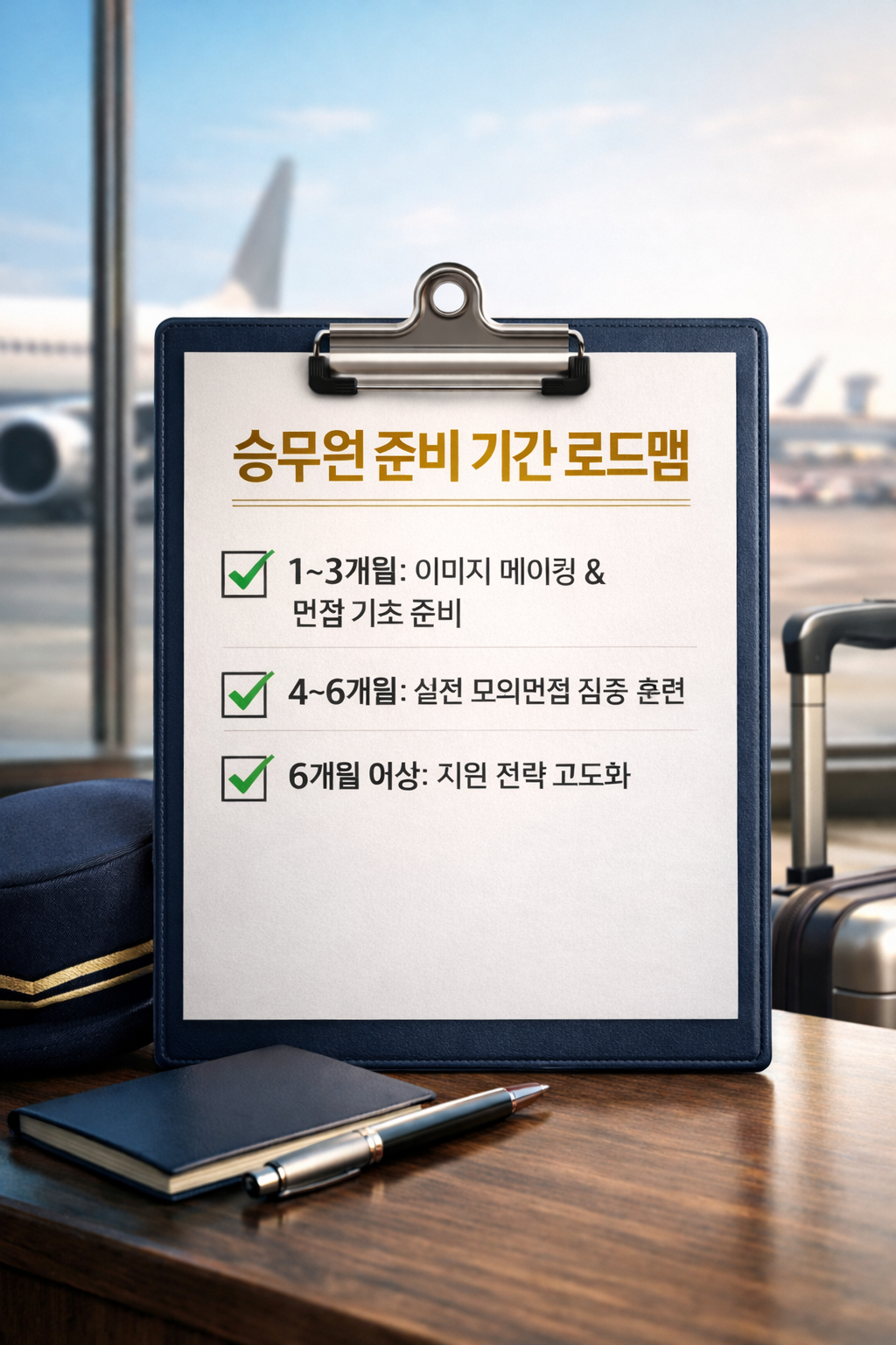 승무원 준비 기간 3~6개월 합격 로드맵(이미지 점검·면접 기초·모의면접 반복)