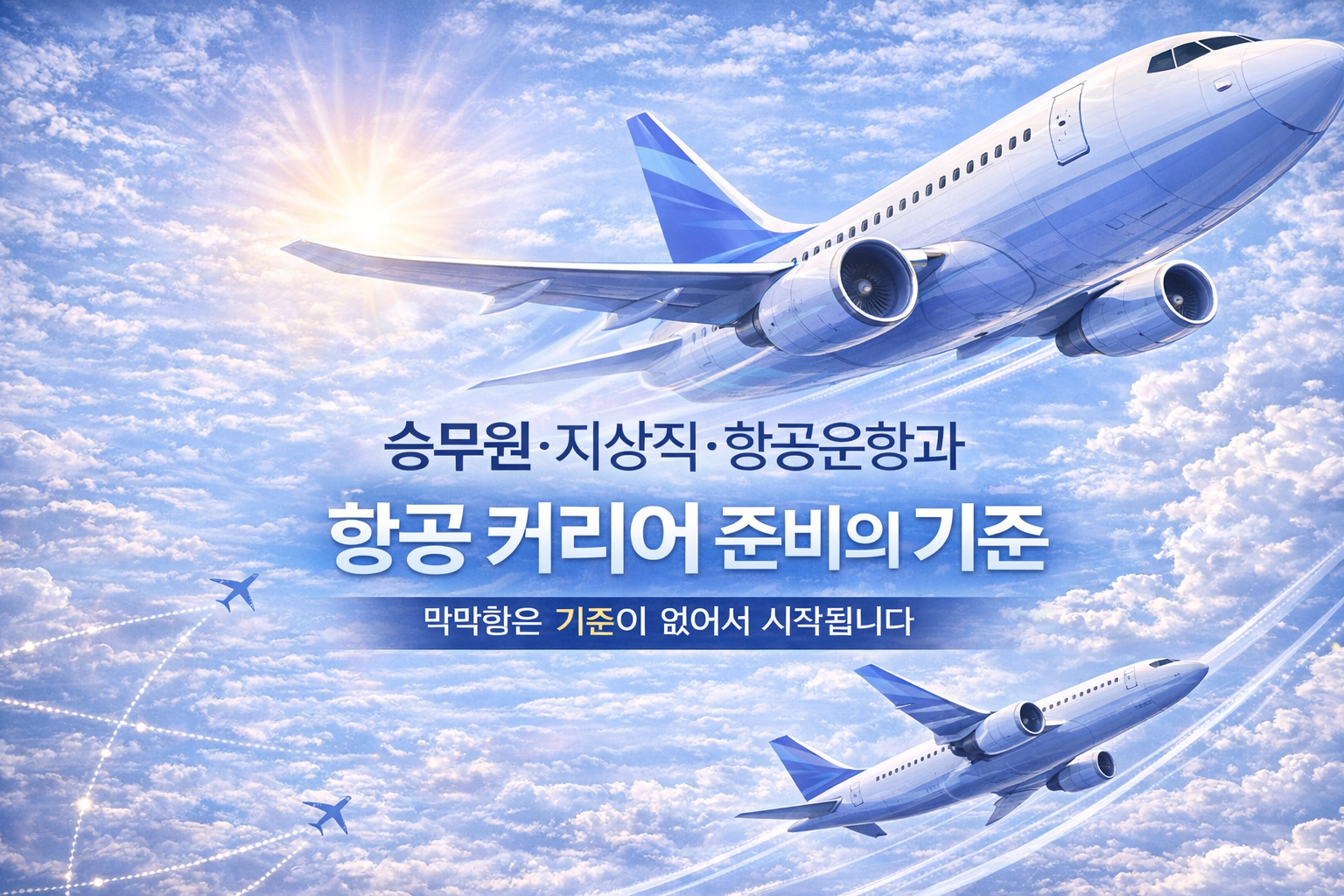 승무원 지상직 항공운항과 항공 커리어 준비를 상징하는 비행기 이미지