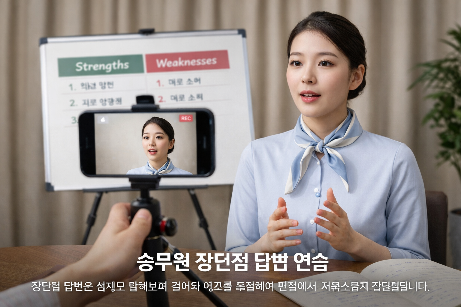 승무원 장단점 예시 연습 이미지