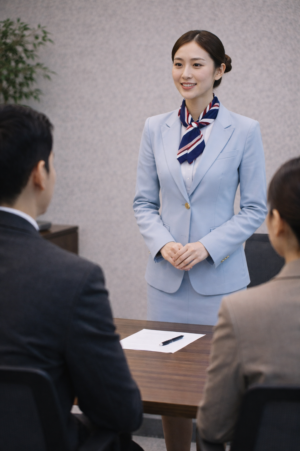 승무원 상황 대처 답변 예시 면접 장면