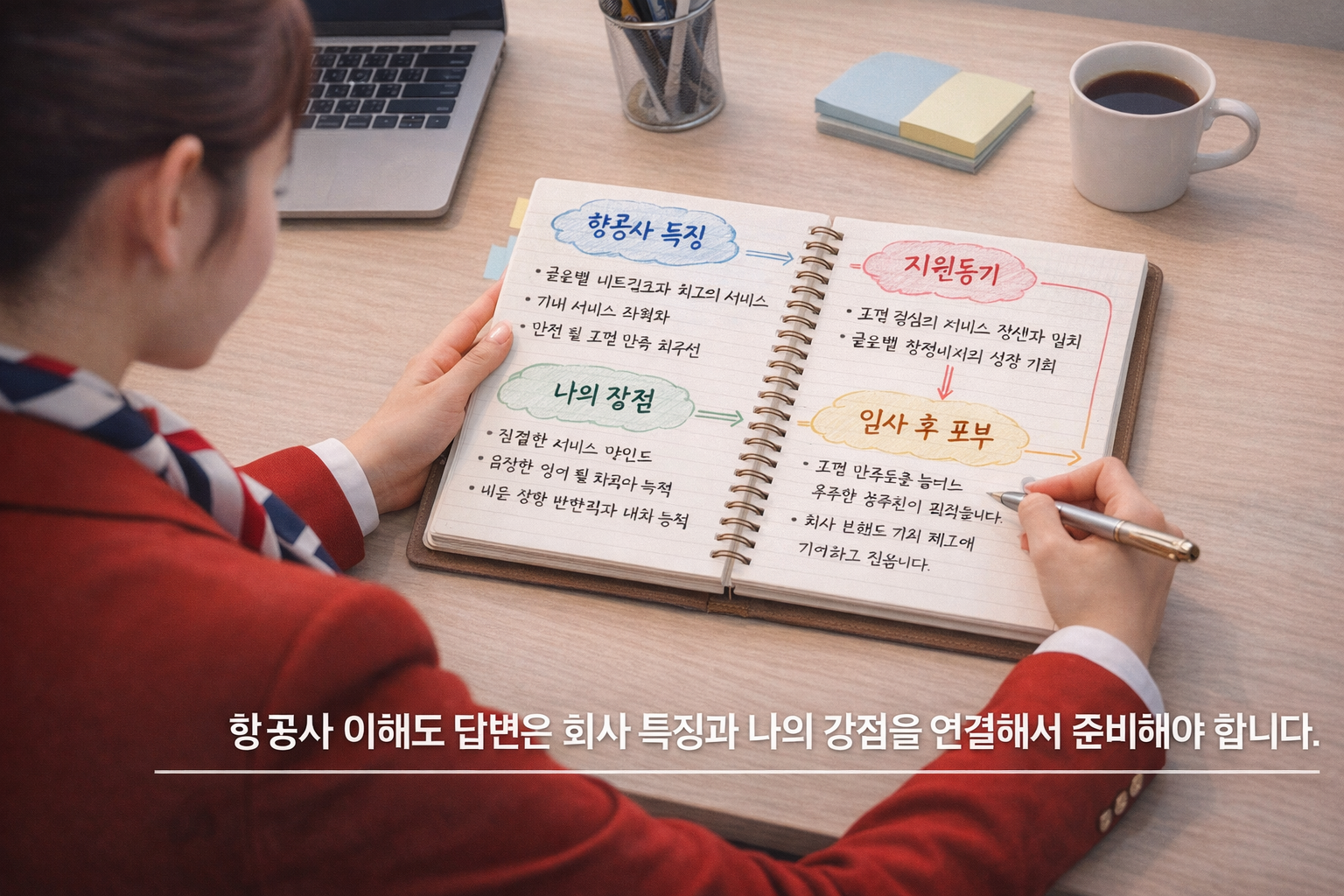 승무원 항공사 이해도 답변 구조 정리 이미지