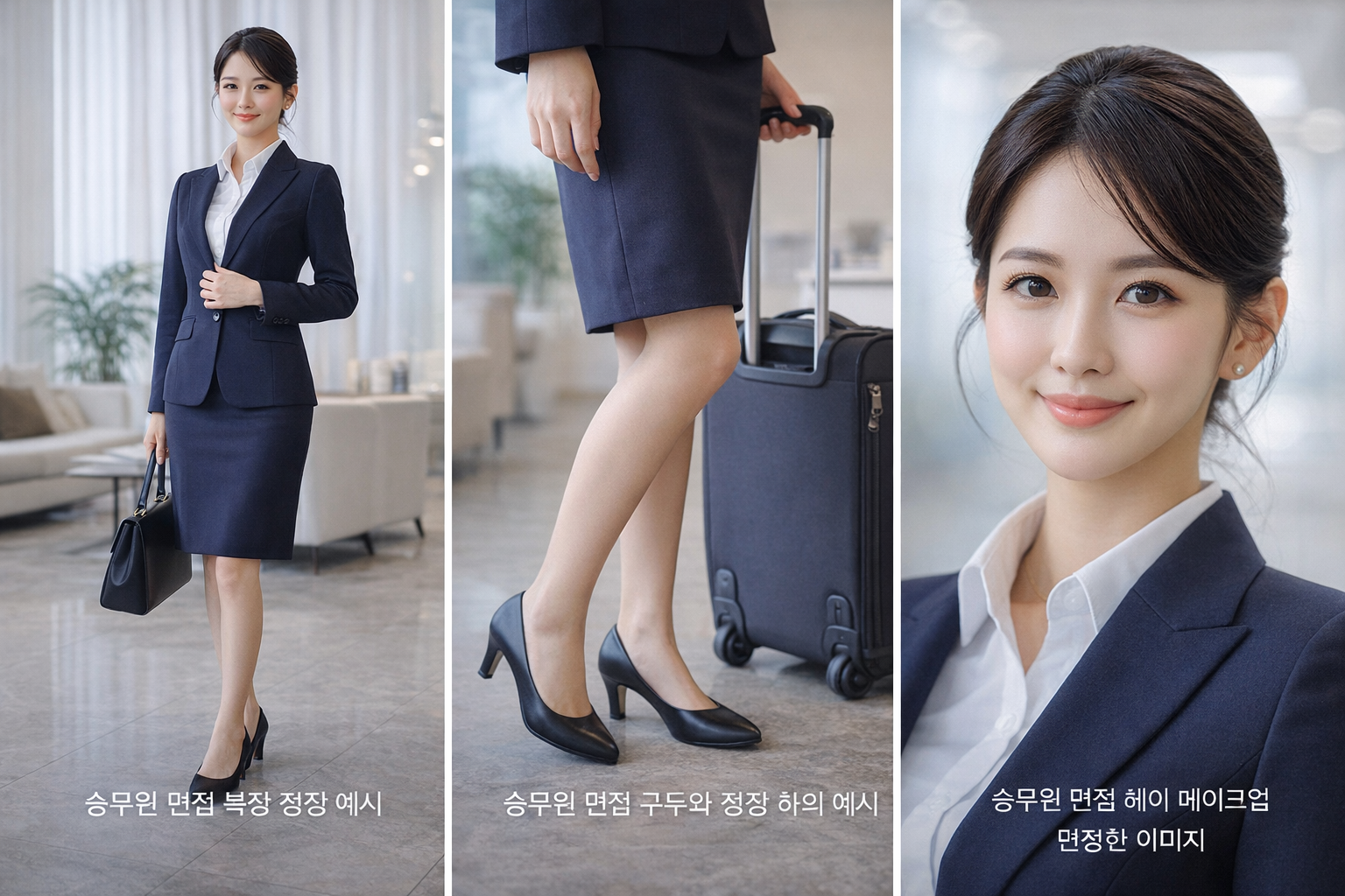 승무원 면접 복장 예시 정장 스타일