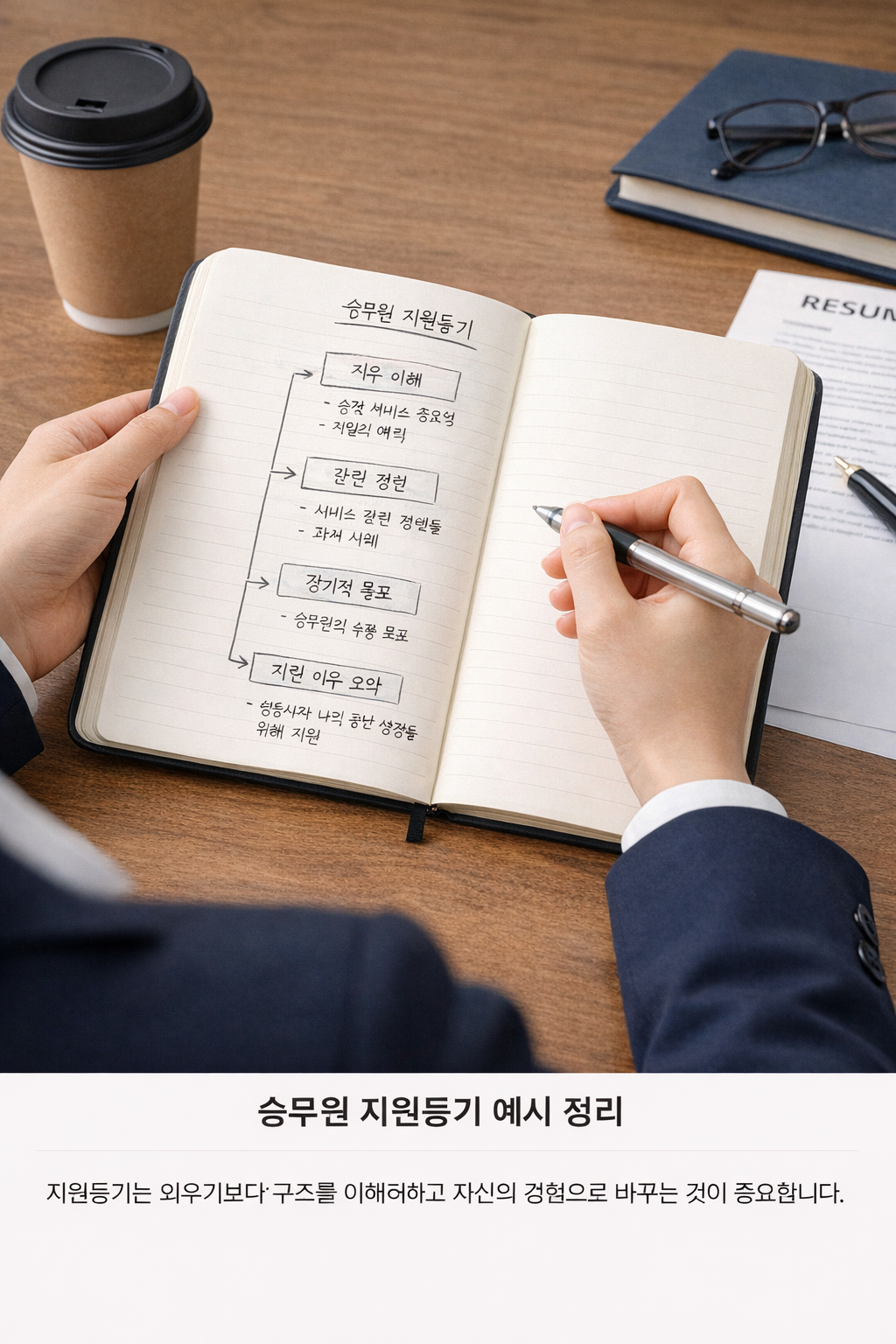 승무원 지원동기 예시 정리 노트 이미지