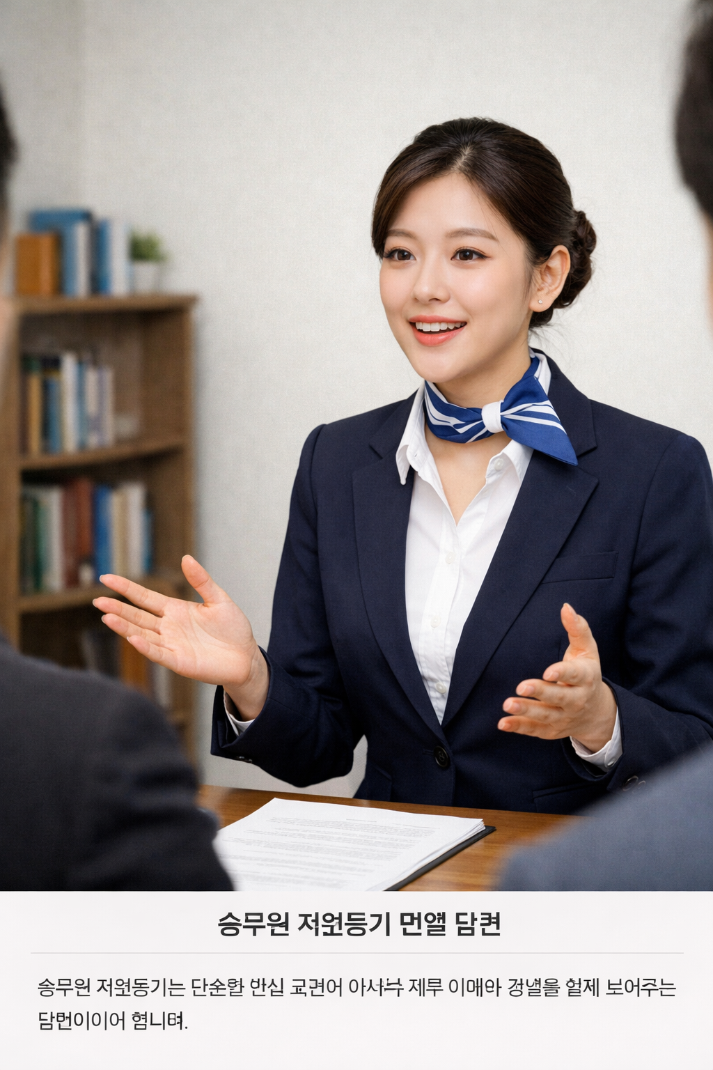 승무원 지원동기 예시 면접 답변 장면 이미지