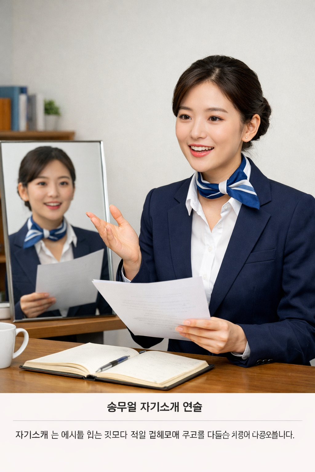 승무원 자기소개 예시 연습 장면